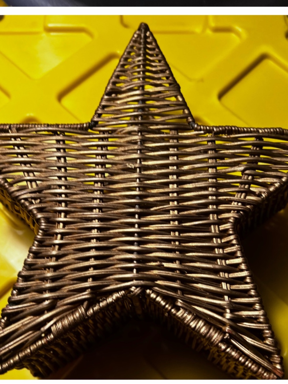 🔥3 for $8 item🔥 Woven Star Holiday Table Accent - Bronze Finish